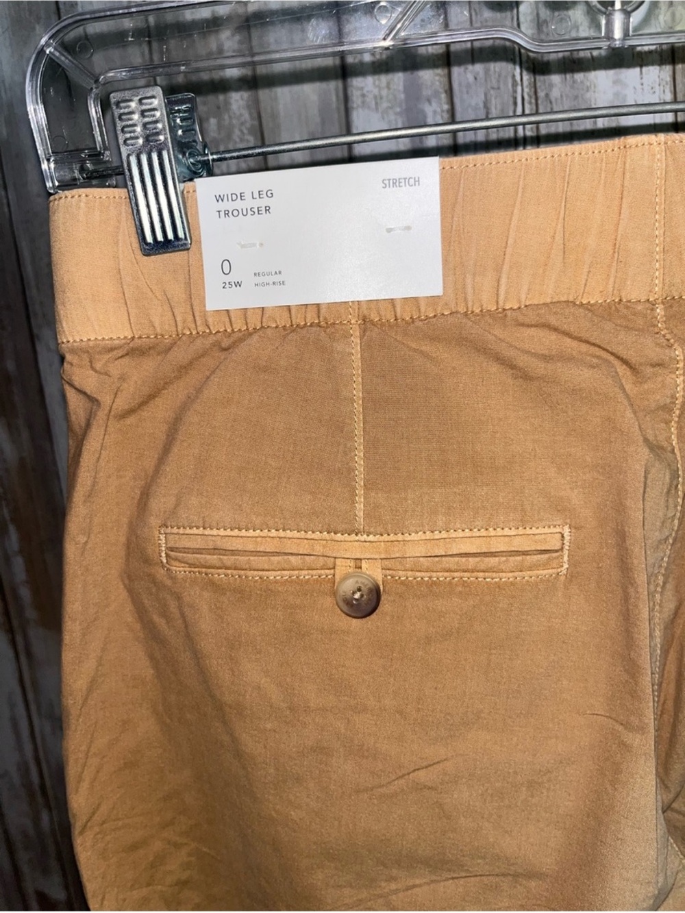 American Eagle Poplin Pull On Wide Leg Pants Camel Lyocell Blend Size 0 NWT - Picture 6 of 6